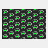 Feuille De Papier Cadeau Disk Golf Black, Lime Green et White Anniversaire (Devant 2)