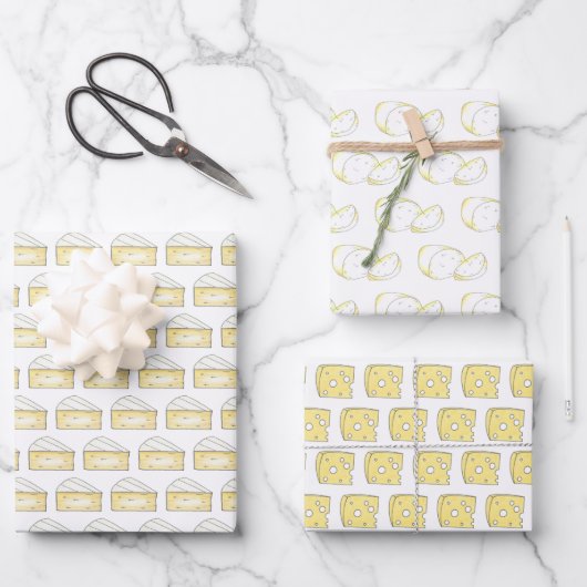 Feuille De Papier Cadeau Disons Fromage Brie Mozzarella Fromage Suisse Poid (Recto)