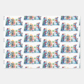 Feuille De Papier Cadeau Disque Golf Thématique Noël (Devant 3)