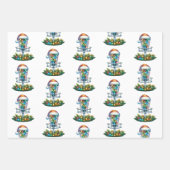 Feuille De Papier Cadeau Disque Golf Thématique Noël (Devant)