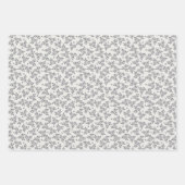 Feuille De Papier Cadeau Ditsy Florals in Grey (Devant)