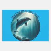 Feuille De Papier Cadeau Dive Deep Live Dolphin gratuit (Devant 2)