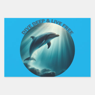 Feuille De Papier Cadeau Dive Deep Live Dolphin gratuit