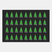 Feuille De Papier Cadeau Diverses représentations d'arbres de Noël (Devant)