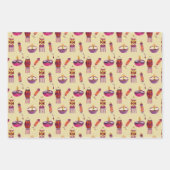 Feuille De Papier Cadeau Diwali, cadeau à motif indien enveloppant 3 feuill (Devant 3)