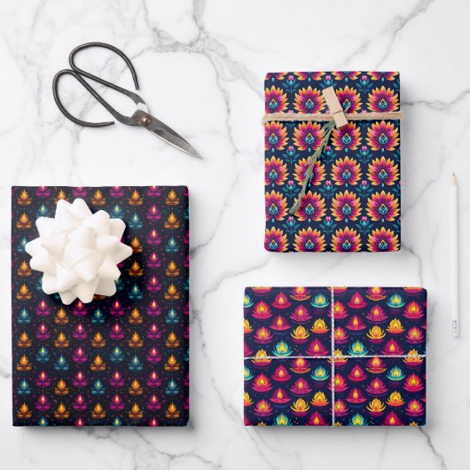 Feuille De Papier Cadeau Diwali Designs (Recto)