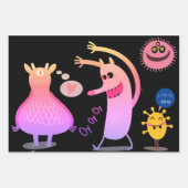 Feuille De Papier Cadeau do-it-yourself NOM PERSONNALISÉ HAPPY MONSTER CADE (Devant 3)