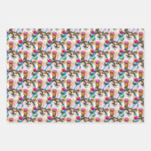 Feuille De Papier Cadeau Dog Laying on Easter Eggs (Devant 3)