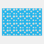 Feuille De Papier Cadeau Dollars de sable blanc Bleu (Devant)