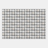 Feuille De Papier Cadeau Dollars de sable Motif noir et gris (Devant 3)