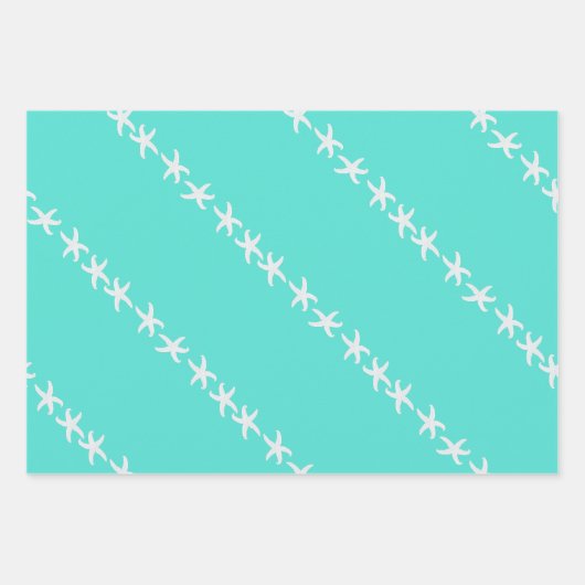 Feuille De Papier Cadeau Dollars de sable turquoise Starfish (Devant 2)