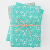 Feuille De Papier Cadeau Dollars de sable turquoise Starfish (En situation)
