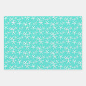 Feuille De Papier Cadeau Dollars de sable turquoise Starfish (Devant)