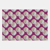 Feuille De Papier Cadeau Dollars De Sable Violet Rose Motif (Devant 2)