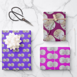 Feuille De Papier Cadeau Dollars De Sable Violet Rose Motif