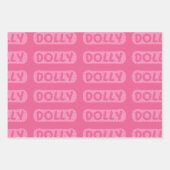 Feuille De Papier Cadeau Dolly, coeurs nom costume Par CallisC (Devant 3)