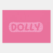 Feuille De Papier Cadeau Dolly, coeurs nom costume Par CallisC (Devant)