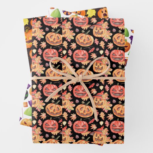 Feuille De Papier Cadeau Don d'Halloween (En situation)