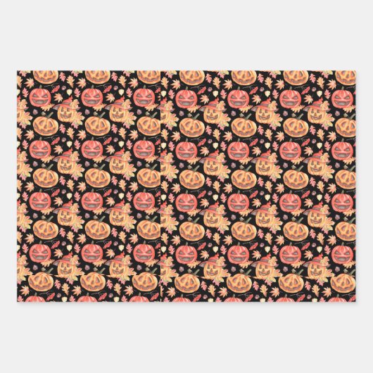 Feuille De Papier Cadeau Don d'Halloween (Devant)