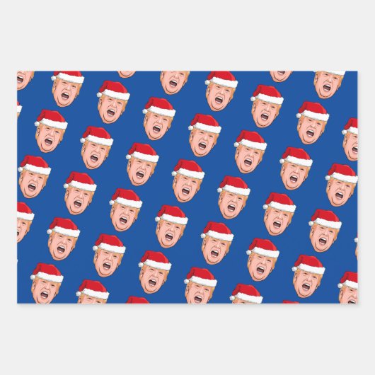 Feuille De Papier Cadeau Donald Trump en colère Noël (Devant)