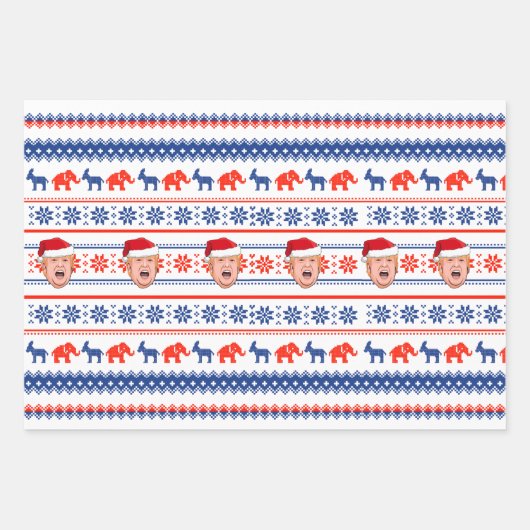 Feuille De Papier Cadeau DONALD TRUMP Noël (Devant 3)