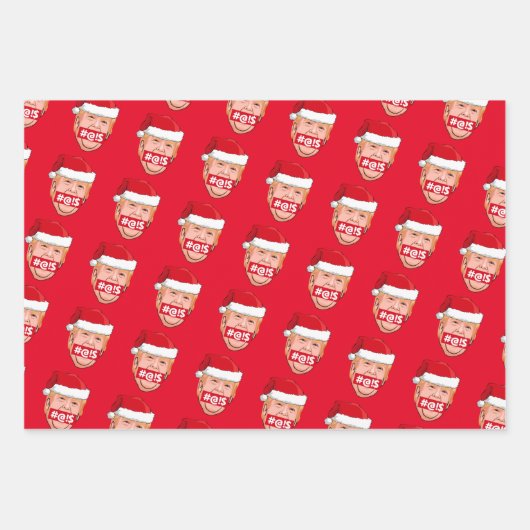 Feuille De Papier Cadeau DONALD TRUMP Noël en colère (Devant 3)