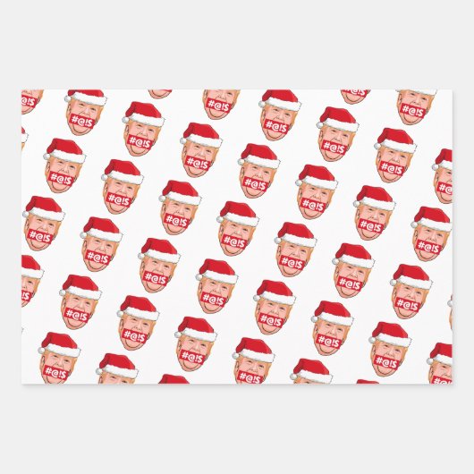 Feuille De Papier Cadeau DONALD TRUMP Noël en colère (Devant)