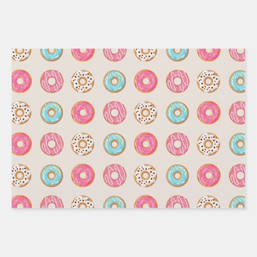 Feuille De Papier Cadeau Donuts avec arrosage (Devant)