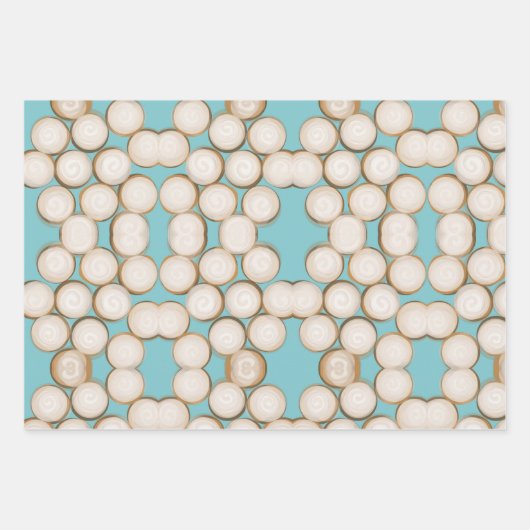 Feuille De Papier Cadeau DONUTS CINNAMON SWIRLS and SKETCHY FLOWERS (Devant 3)