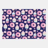 Feuille De Papier Cadeau Donuts, cupcakes et macarons (Devant)