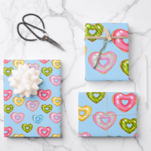Feuille De Papier Cadeau Donuts Sucrés & Lumineux Série Design 3