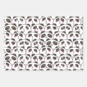 Feuille De Papier Cadeau Doodle d'ours panda drôle (Devant 2)