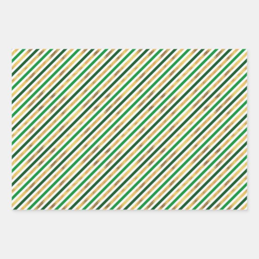 Feuille De Papier Cadeau Dot Waves Striped St. Patrick’s Day (Devant)