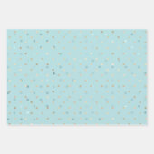 Feuille De Papier Cadeau Dots d'or Girly Aqua (Devant 2)