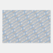 Feuille De Papier Cadeau Douce 16e anniversaire Fleur bleue (Devant 3)