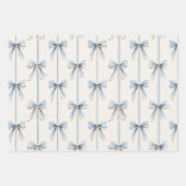 Feuille De Papier Cadeau Douce Mariée Rubans Bleus (Devant 2)