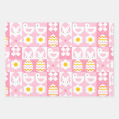 Feuille De Papier Cadeau Douce Patchwork de Pâques de Printemps  (Devant 2)
