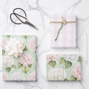 Feuille De Papier Cadeau Douce Robe Rose Romantique Bleu Blanc Floral Baby