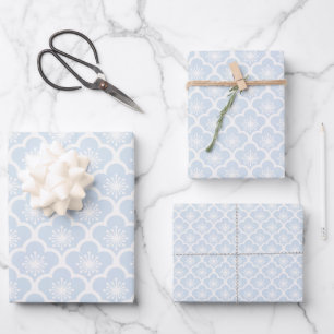 Feuille De Papier Cadeau Douce Sakura Neutre - Bleu Poudre
