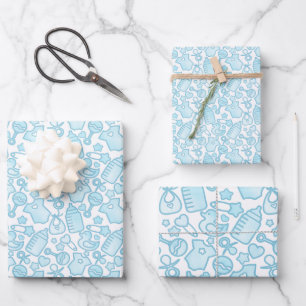 Feuille De Papier Cadeau Douces arroses Ombre Blue