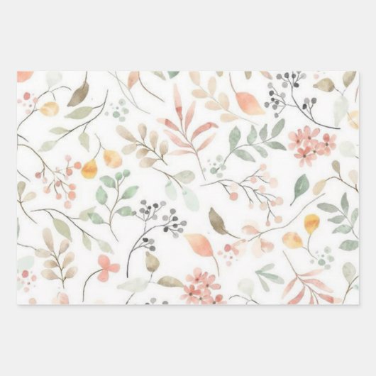 Feuille De Papier Cadeau Douche fleur sauvage Tea Party (Devant 3)