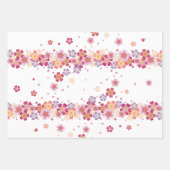 Feuille De Papier Cadeau Douches de pastel de fleurs de prunier et de ceris (Devant 3)