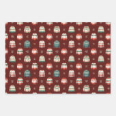 Feuille De Papier Cadeau Doudou de Noël moche | Holly et Berries Motif (Devant)