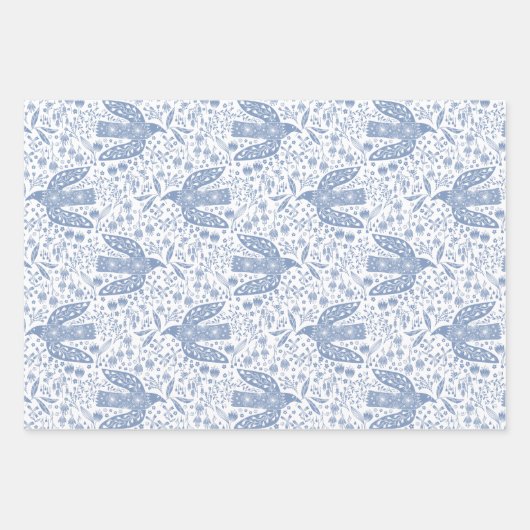 Feuille De Papier Cadeau Dove Bird Blue (Devant)