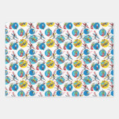 Feuille De Papier Cadeau Dr Seuss | Caractères avec Motif de crayons (Devant)