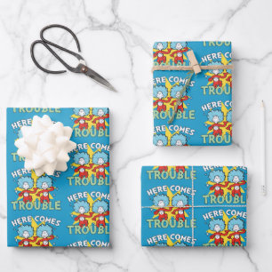 Feuille De Papier Cadeau Dr. Seuss Chose Un Chose Deux Les Ennuis Arriven