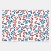 Feuille De Papier Cadeau Dr Seuss | Chose Une Chose Deux Motifs du drapeau (Devant 3)