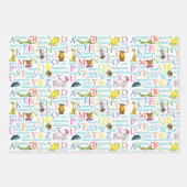 Feuille De Papier Cadeau Dr. Seuss's ABC Pattern with Words (Devant)