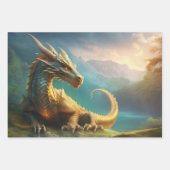 Feuille De Papier Cadeau Dragon (Devant 3)