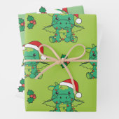 Feuille De Papier Cadeau Dragon Christmas Winter Animaux Vacances Dragons (En situation)